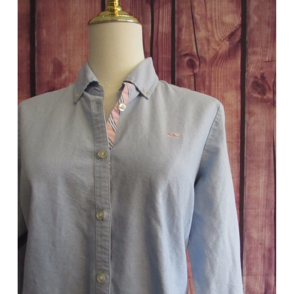 Vineyard Vines Women's Murray Oxford Button Down Shirt Blue Sz 6 Preppy Academia - Picture 4 of 11